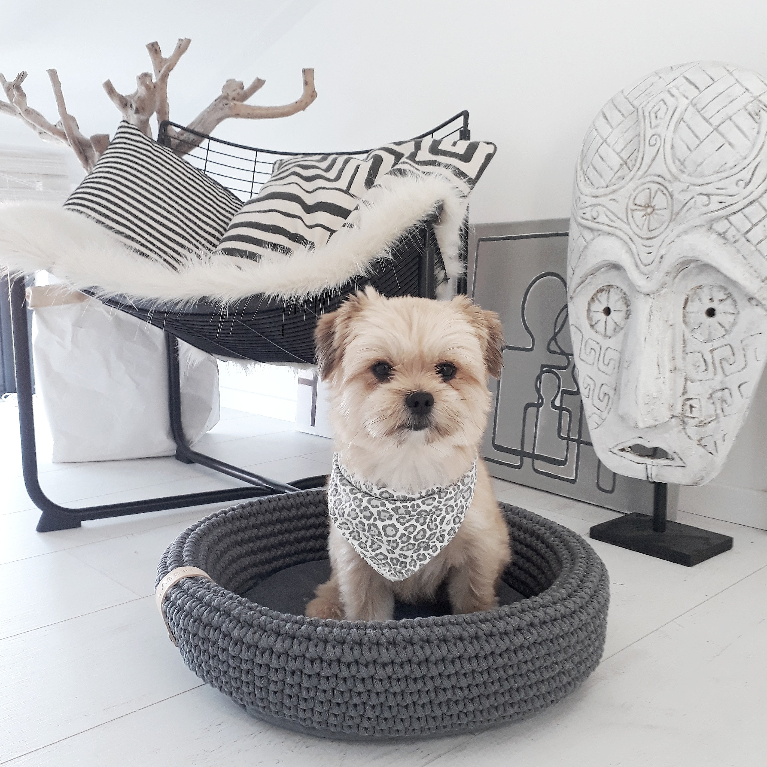 Cesta artesanal Coco Basket para gatos y perros pequeños