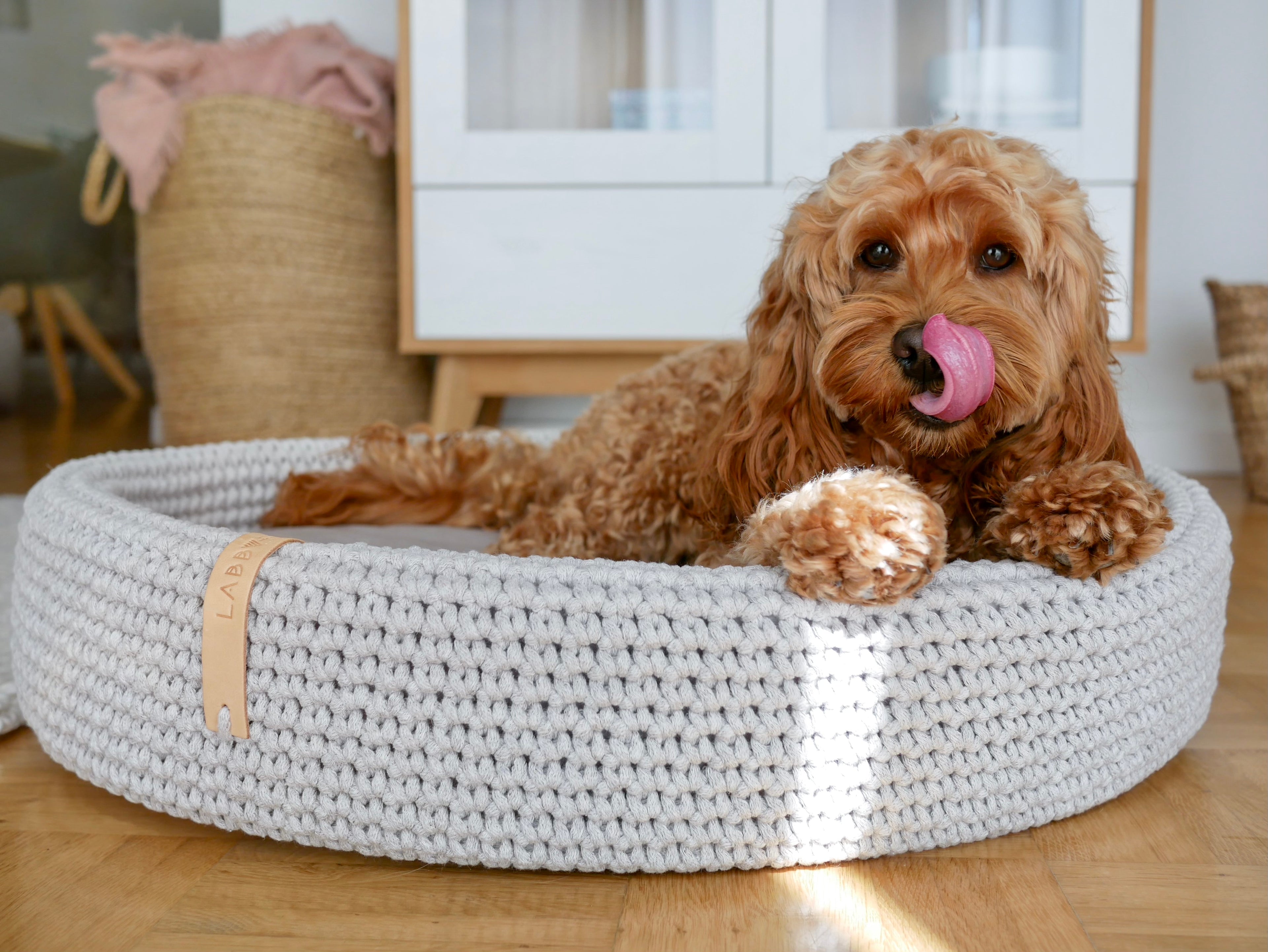Cama ovalada artesanal Lukko para perros