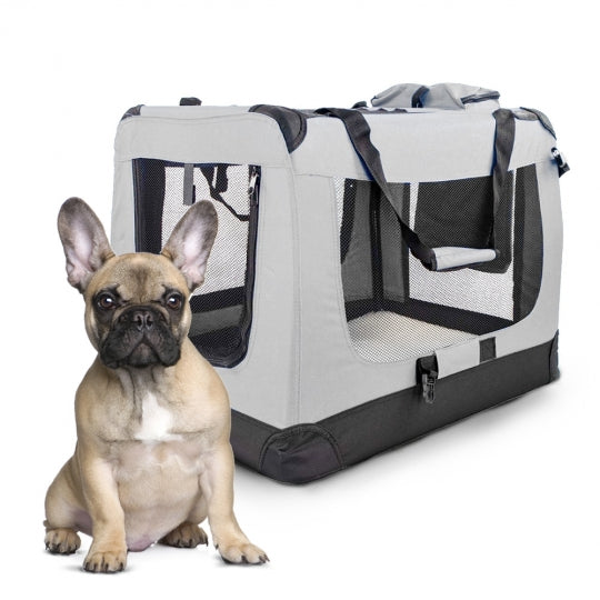 Transportín para mascotas | Varias tallas | Plegable | Gris | Balú | Mobiclinic
