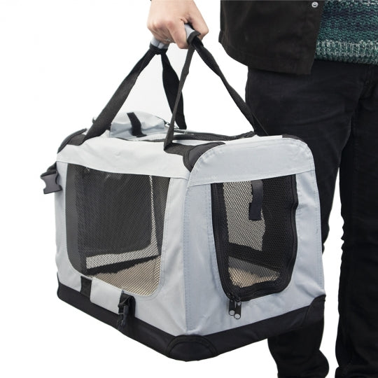 Transportín para mascotas | Varias tallas | Plegable | Gris | Balú | Mobiclinic
