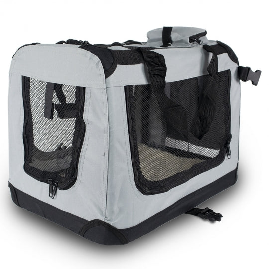 Transportín para mascotas | Varias tallas | Plegable | Gris | Balú | Mobiclinic
