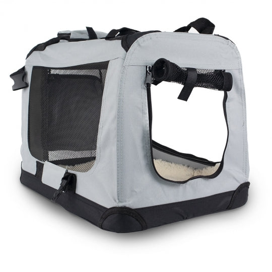 Transportín para mascotas | Varias tallas | Plegable | Gris | Balú | Mobiclinic