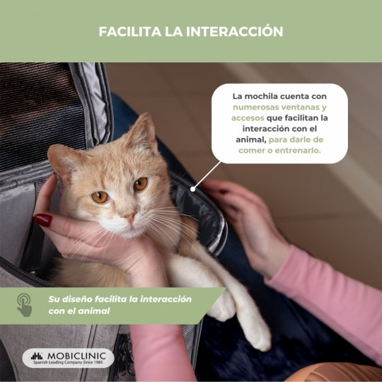 Bolsa de transporte para mascotas | Plegable | 30x25x40 cm | Ventilación | Bolsillos laterales | Doble asa | Thor | Mobiclinic