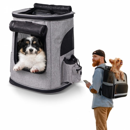 Bolsa de transporte para mascotas | Plegable | 30x25x40 cm | Ventilación | Bolsillos laterales | Doble asa | Thor | Mobiclinic