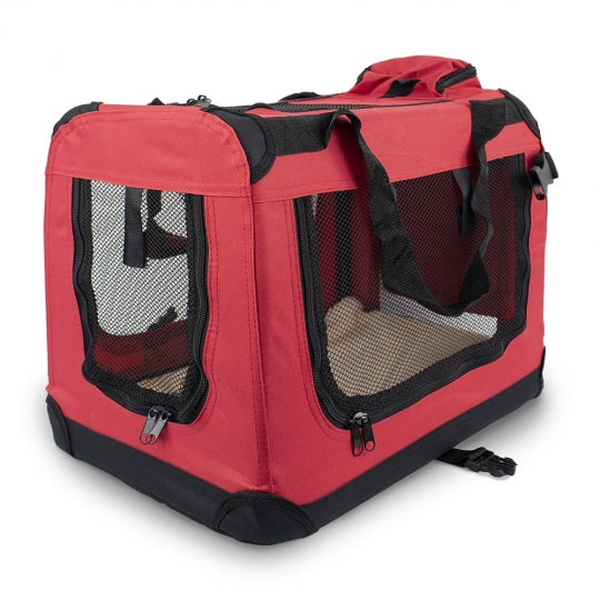 Transportín para mascotas | Varias tallas | Plegable | Rojo | Balú | Mobiclinic