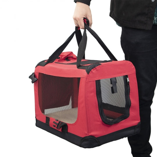 Transportín para mascotas | Varias tallas | Plegable | Rojo | Balú | Mobiclinic