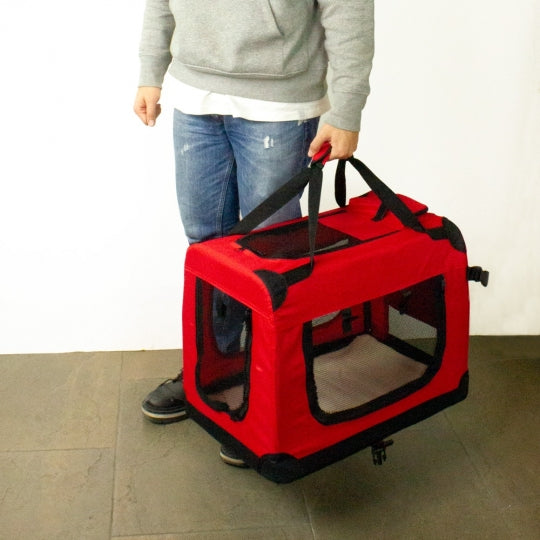 Transportín para mascotas | Varias tallas | Plegable | Rojo | Balú | Mobiclinic