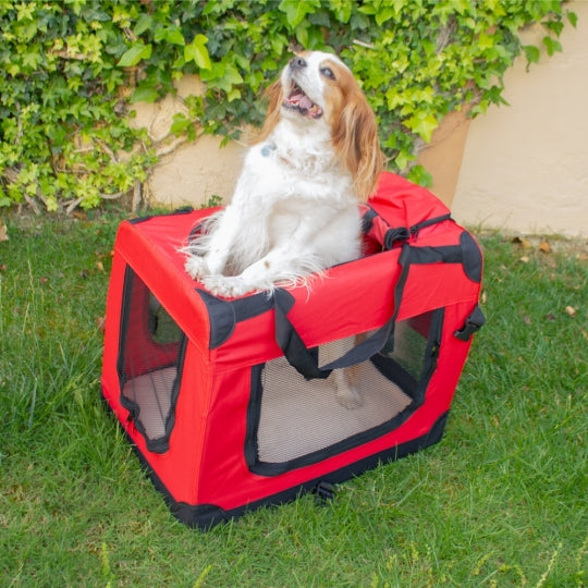 Transportín para mascotas | Varias tallas | Plegable | Rojo | Balú | Mobiclinic
