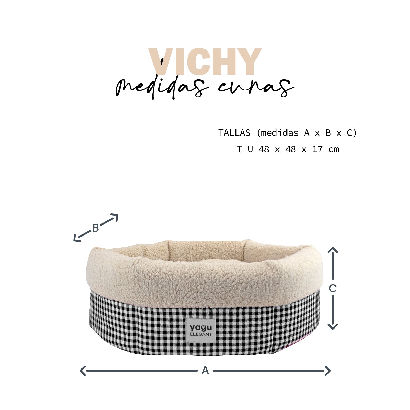 Yagu Descanso Cuna Royal Vichy Negro Borreguillo