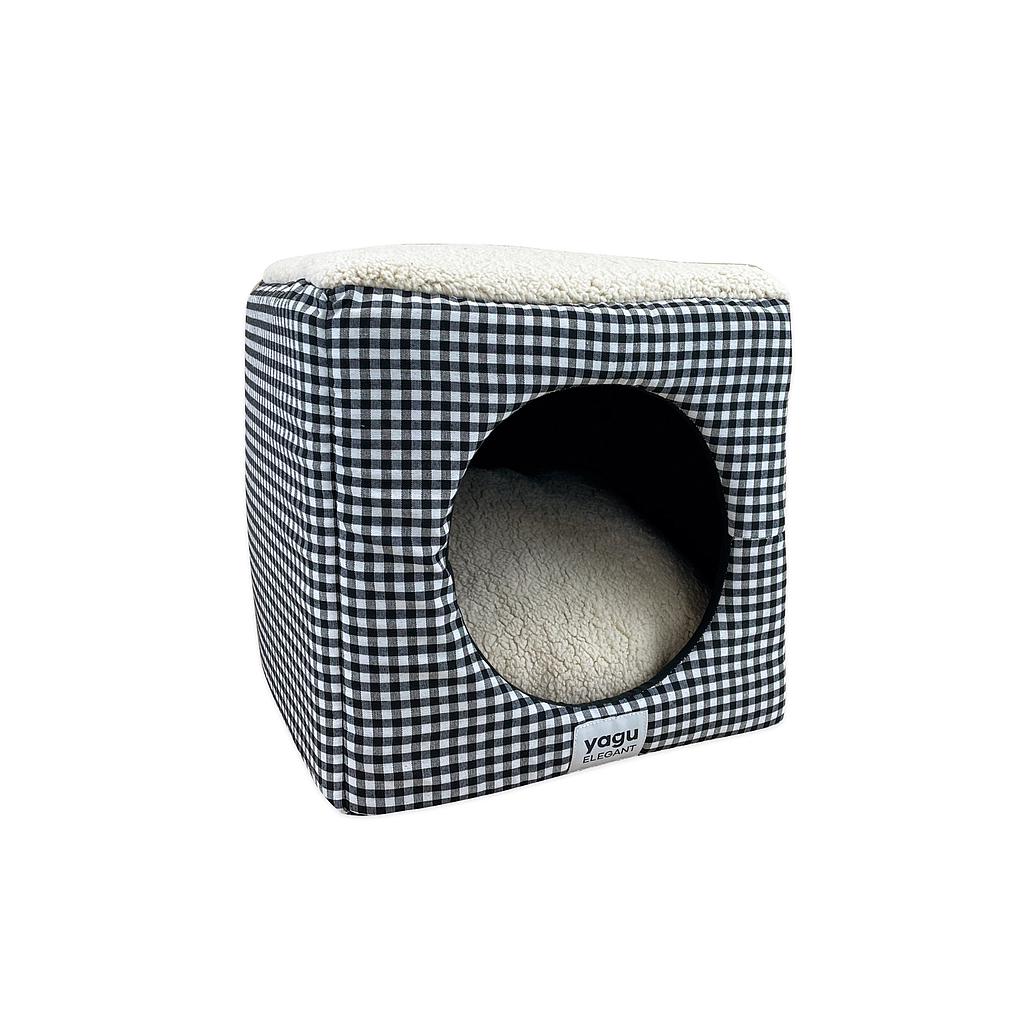 Yagu Descanso Cubo Compacto Vichy Negro Borreguillo