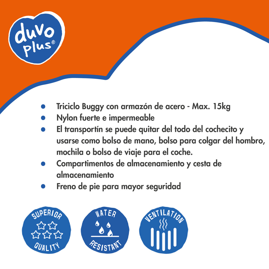 DUVO+ Carrito de Paseo Deluxe para Mascotas