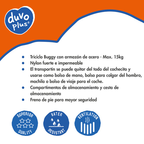 DUVO+ Carrito de Paseo Deluxe para Mascotas