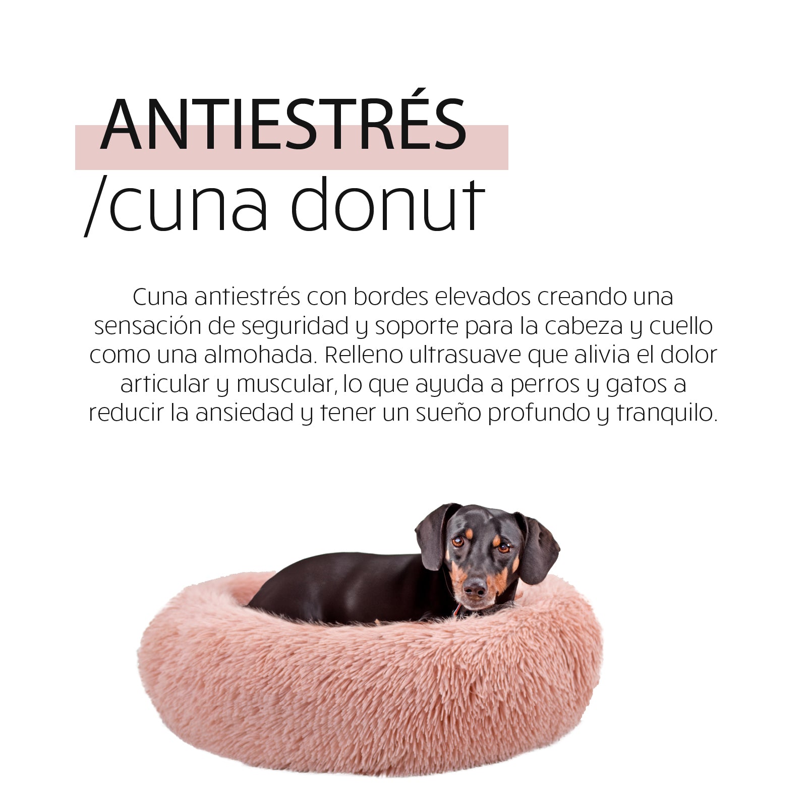 Yagu Descanso Cuna Donut Antiestrés Beige