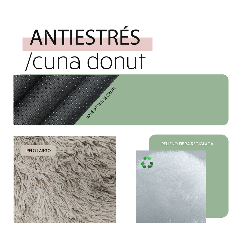 Yagu Descanso Cuna Donut Antiestrés Beige