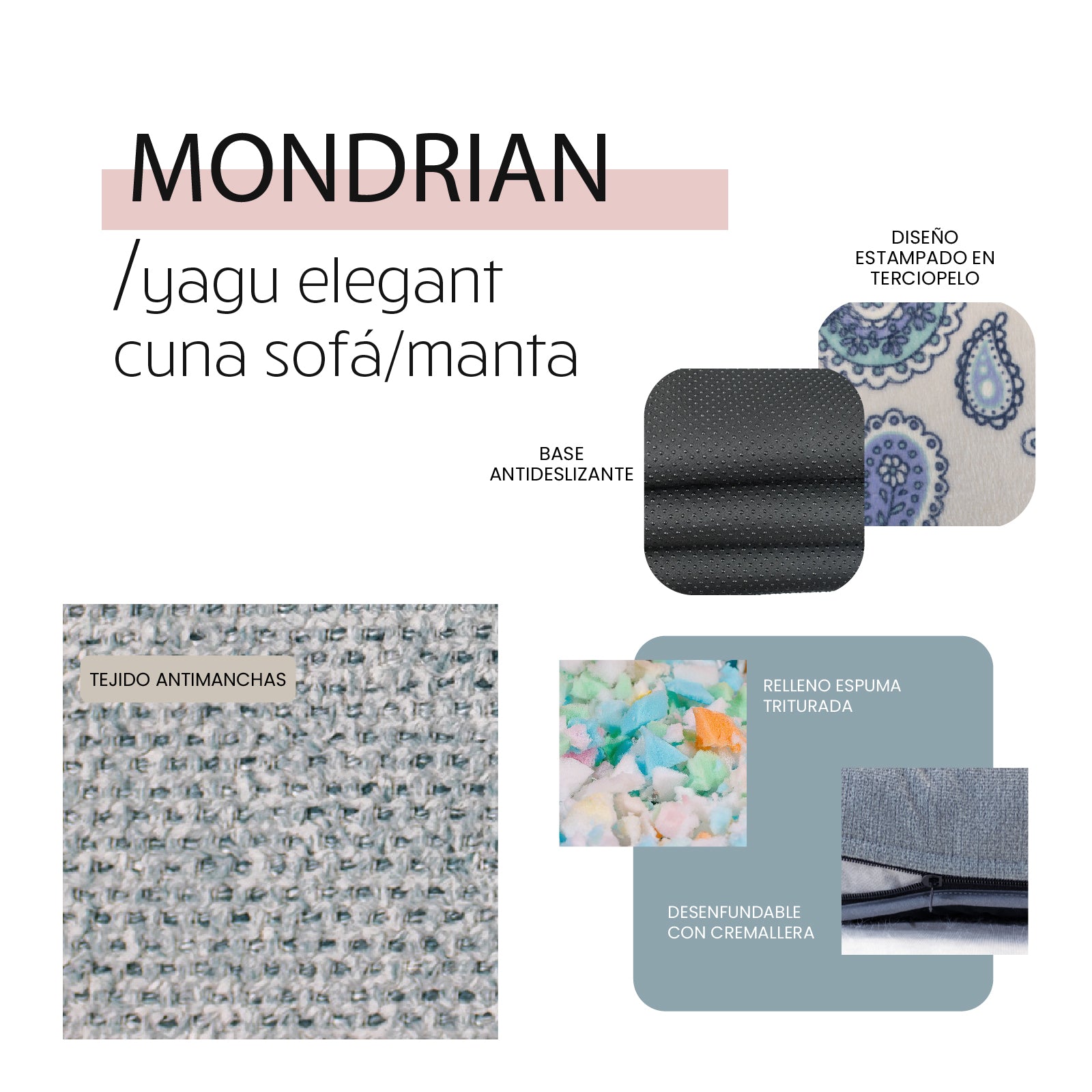 Yagu Descanso Sofá Manta Mondrian