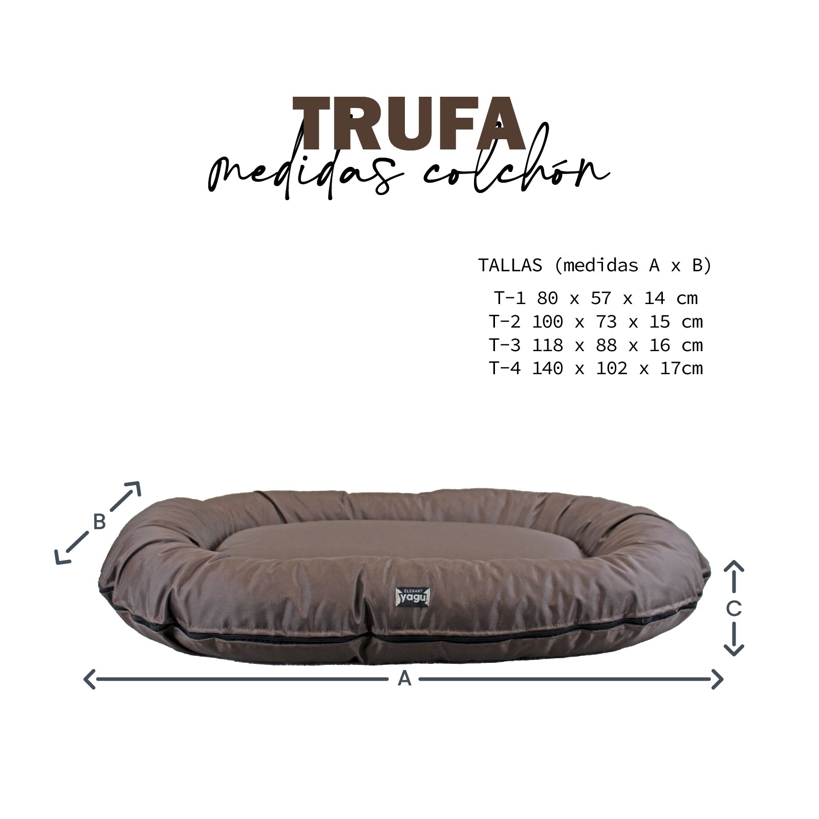 YAGU DESCANSO COLCHON TRUFA WATERPROOF MARRON